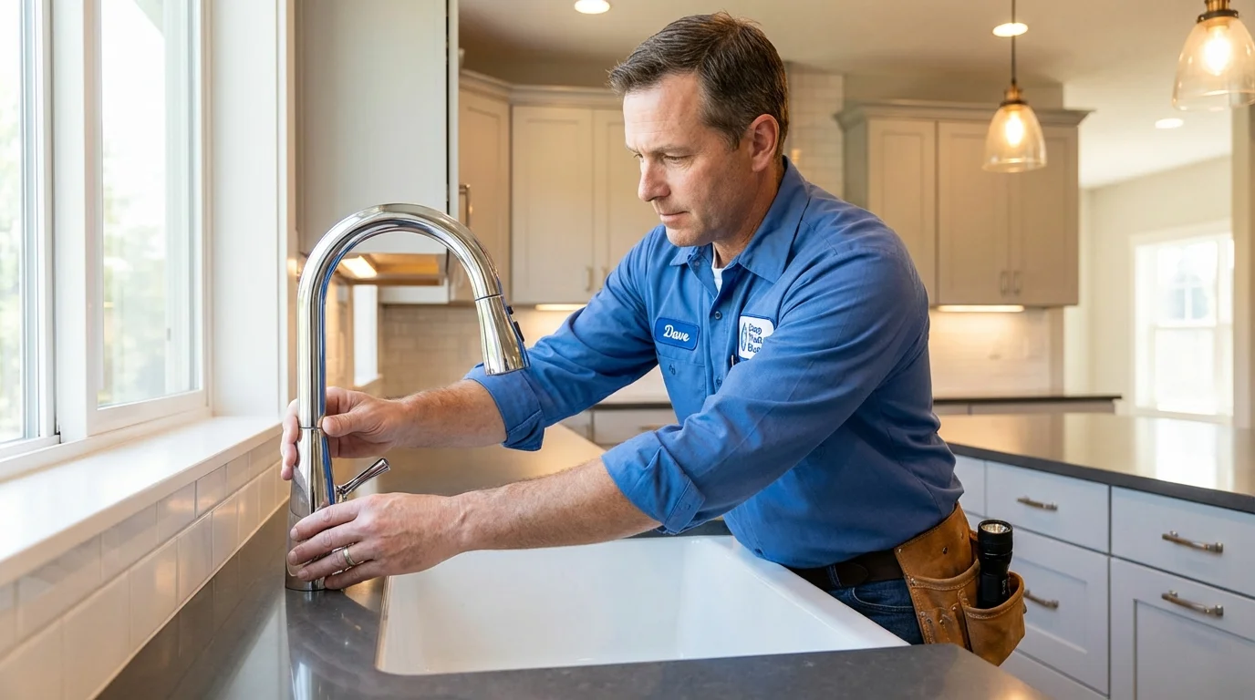 Kitchen faucet installation by Johns Plumbing LLC in Champlain